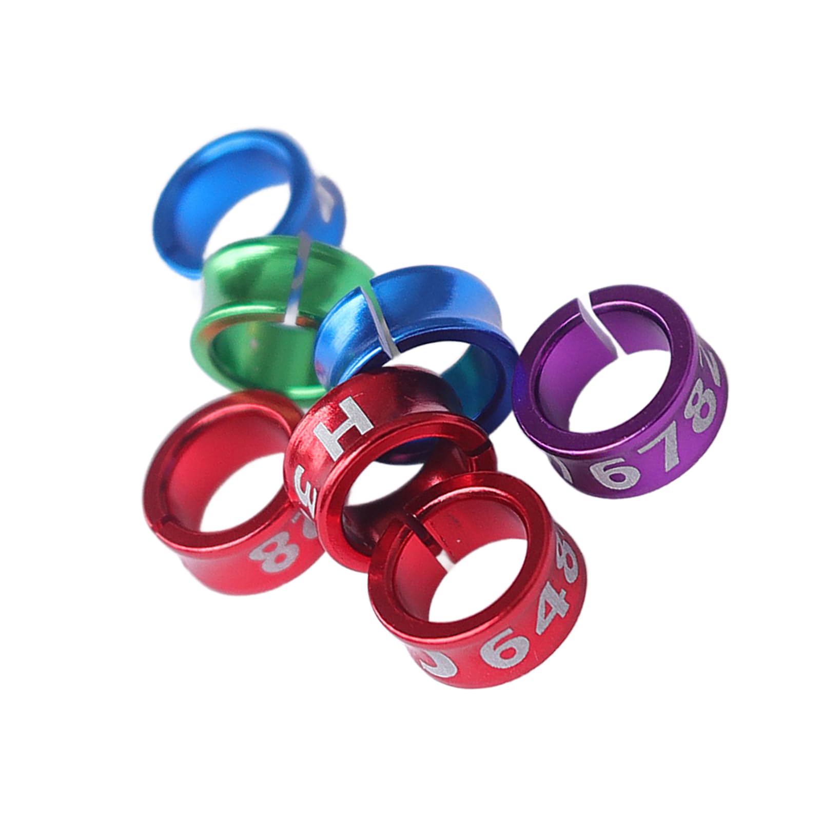 MOMYXCJQ Bird ID Leg Rings - Aluminum Alloy Open Bands for Parrots, Lovebirds - Random Color & Number Tags open_100pcs 4mm