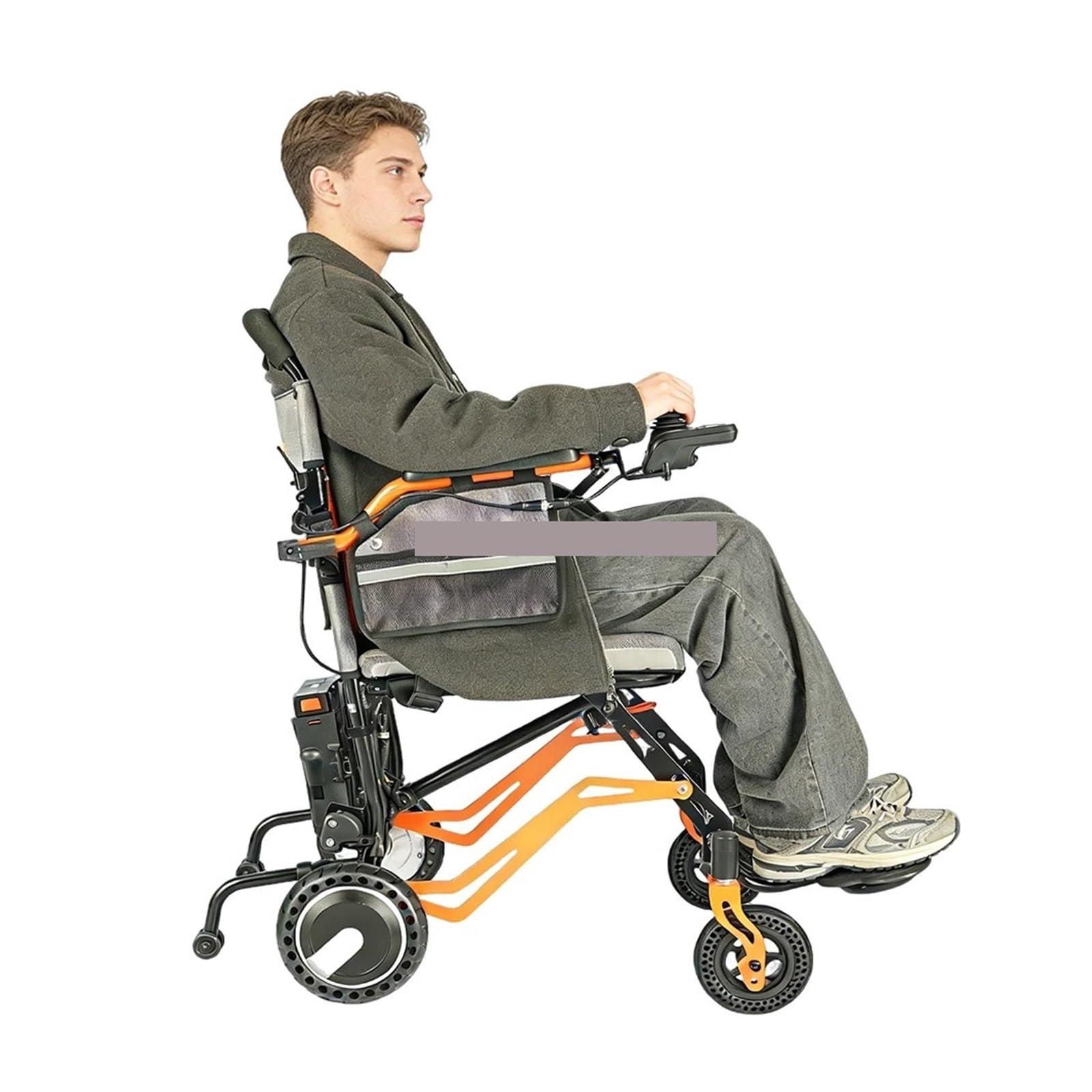 Ultralekki, Składany, Czterokołowy Elektryczny Wózek Inwalidzki Ze Stopu Aluminium Dla Osób Niepełnosprawnych I Starszych Wygodna Płynna Mobilność(Orange)