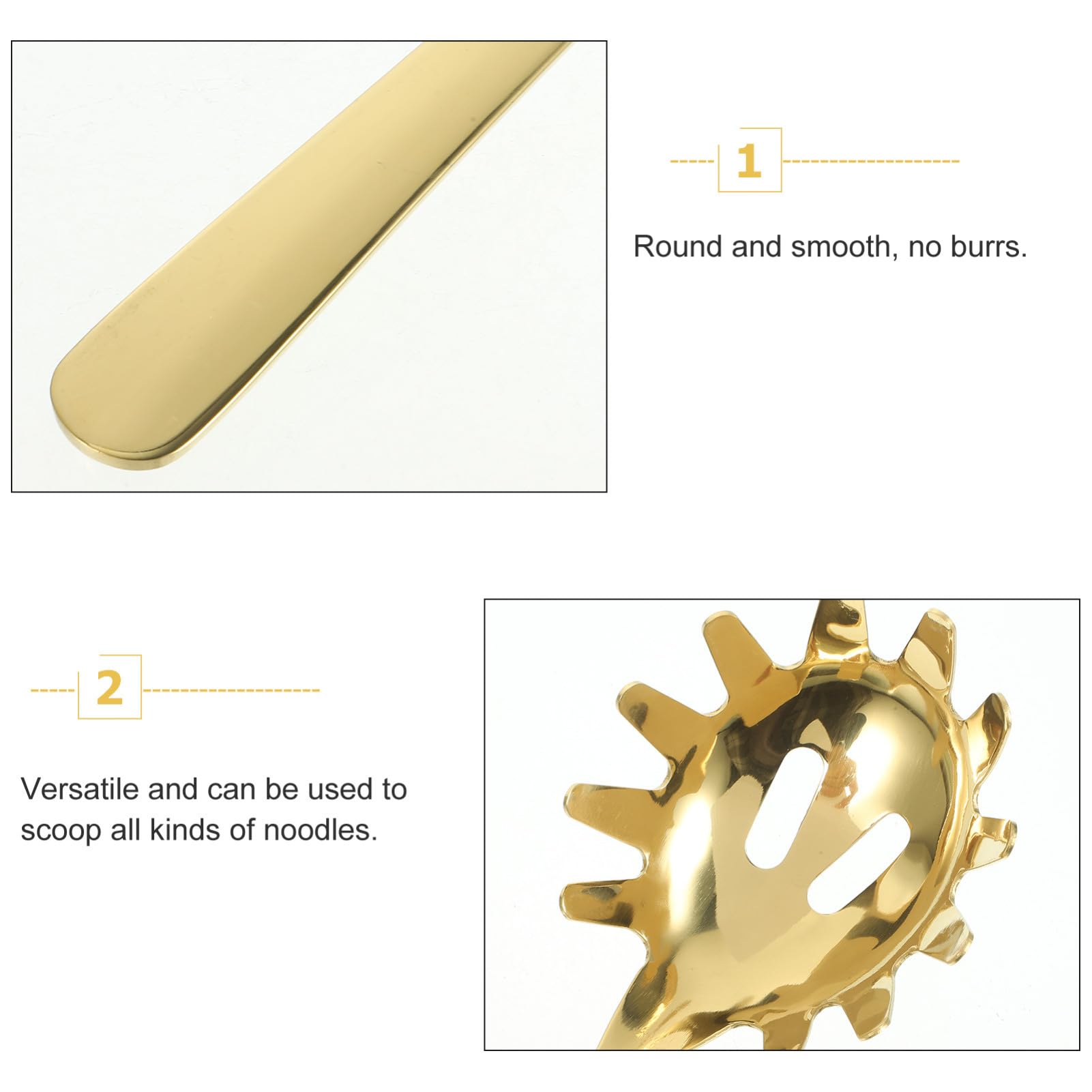Pastalöffel aus 304 Edelstahl in Gold für Küche und Haushalt