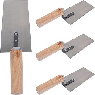 HANABASS Paleta de cemento resistente, 4 piezas de palas de mampostería, espátula de construcción, espátula de margen, espátula de pintura, espátula de hormigón, paleta de azulejos