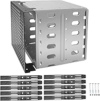 Vista 1 de Jaula de disco duro de acero inoxidable, bandeja de disco duro con espacio de ventilador, soporte de estante adaptador para computadora de 5.25