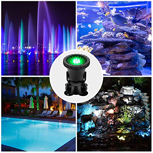 Docean Pond Lights Submersible Spotlight 36 Led With 16 Color, 4 Modes Angle & Brightness Adjustable Ip68 Waterproof Rgb Led Lights For Fountains Swimming Pool Pond, Pack Of 4 #TOP6