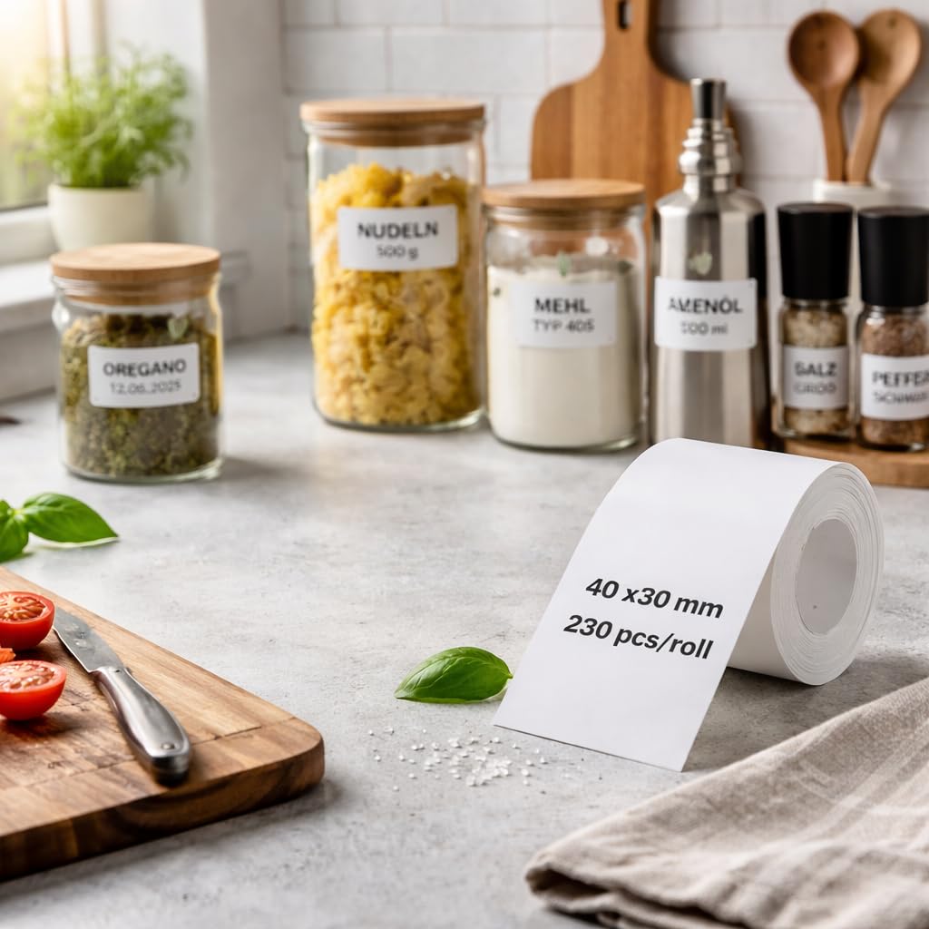 Olympia Label 3er-Pack für PM220 | 40 × 30 mm | 690 Etiketten | wasserfest & abriebfest | Etiketten für Etikettendrucker PM220