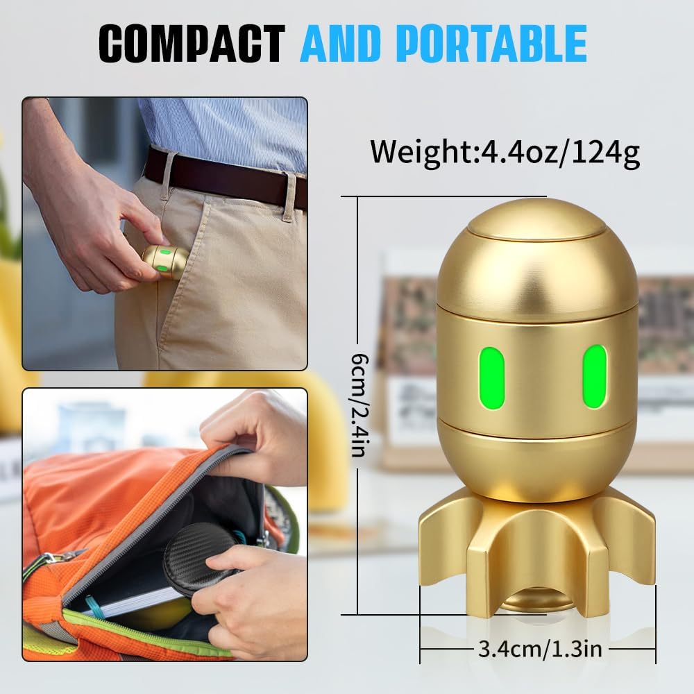 Dilabnba Atomic Bomb Fidget Spinner Toy for Kid Adult, 2 in 1 Metal Fidget Spin Sensory Focus Gyro Toy, Dark Fingears Party Stuff EDC Office Desktop