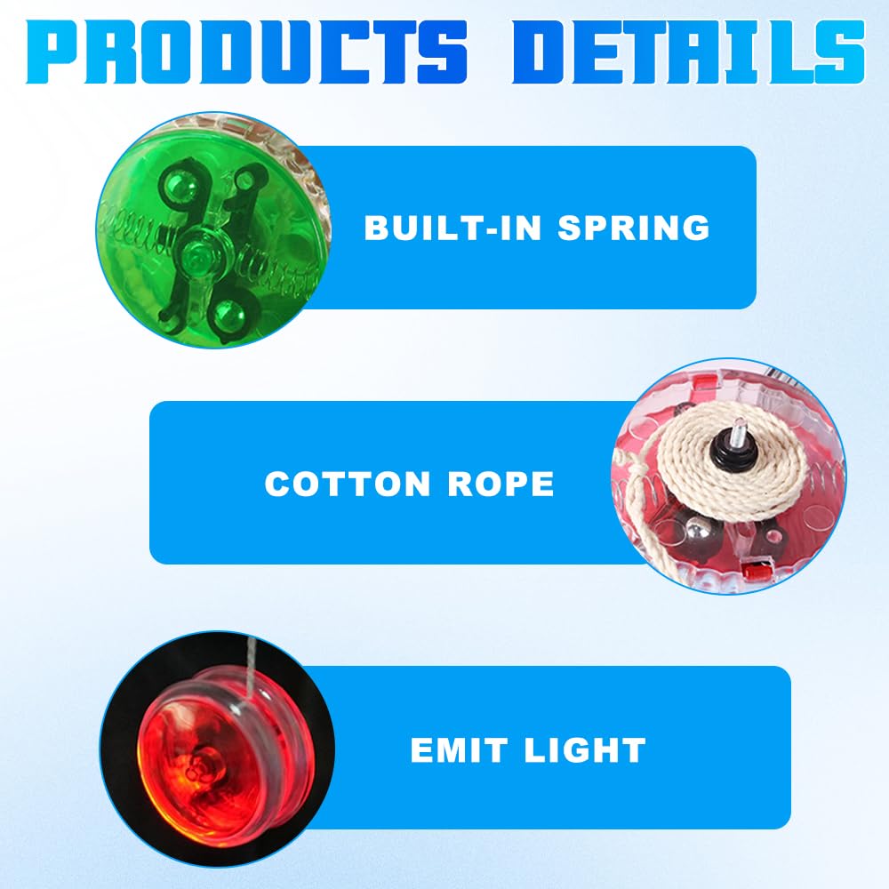18 Piezas Yoyo, Divertido Yoyo Niños, Luminoso Regalos Cumpleaños Niños Colegio LED Fiestas Infantiles y Principiantes
