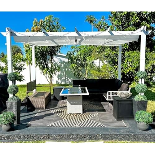 PURPLE LEAF Outdoor Pergola 10' x 13' White Pergola, Double Canopy, White