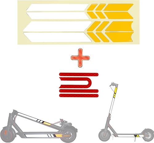 Miniatura 9 de GLDYTIMES tira reflectante película marco pedal pegatina y rueda delantera y trasera impermeable reemplazo para scooter eléctrico Mijia M365