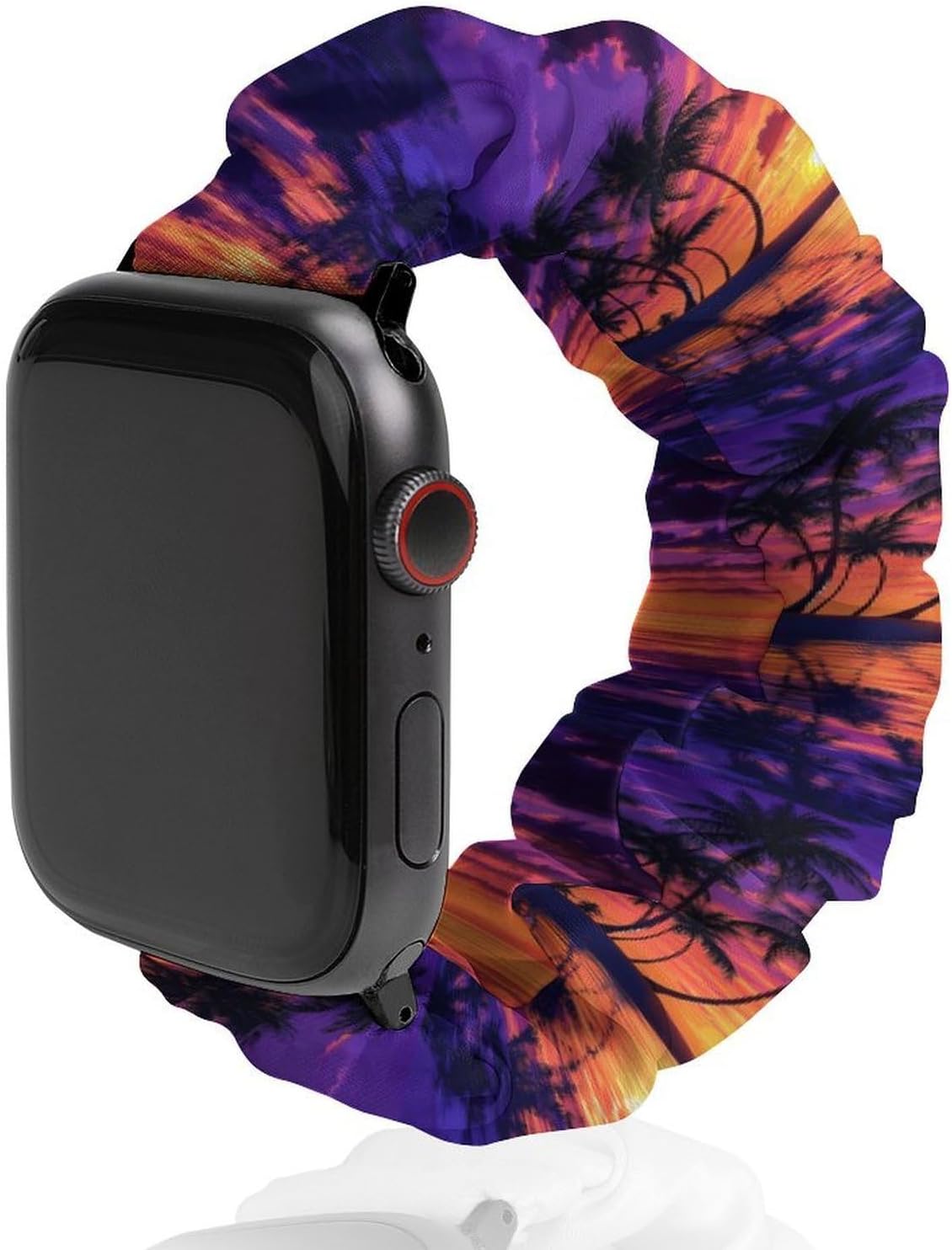 Sunset Palm Trees Beach Stretchy Watch Band for Iwatch 44mm 42mm 40mm 38mm Elastic Scrunchies Wrist Strap