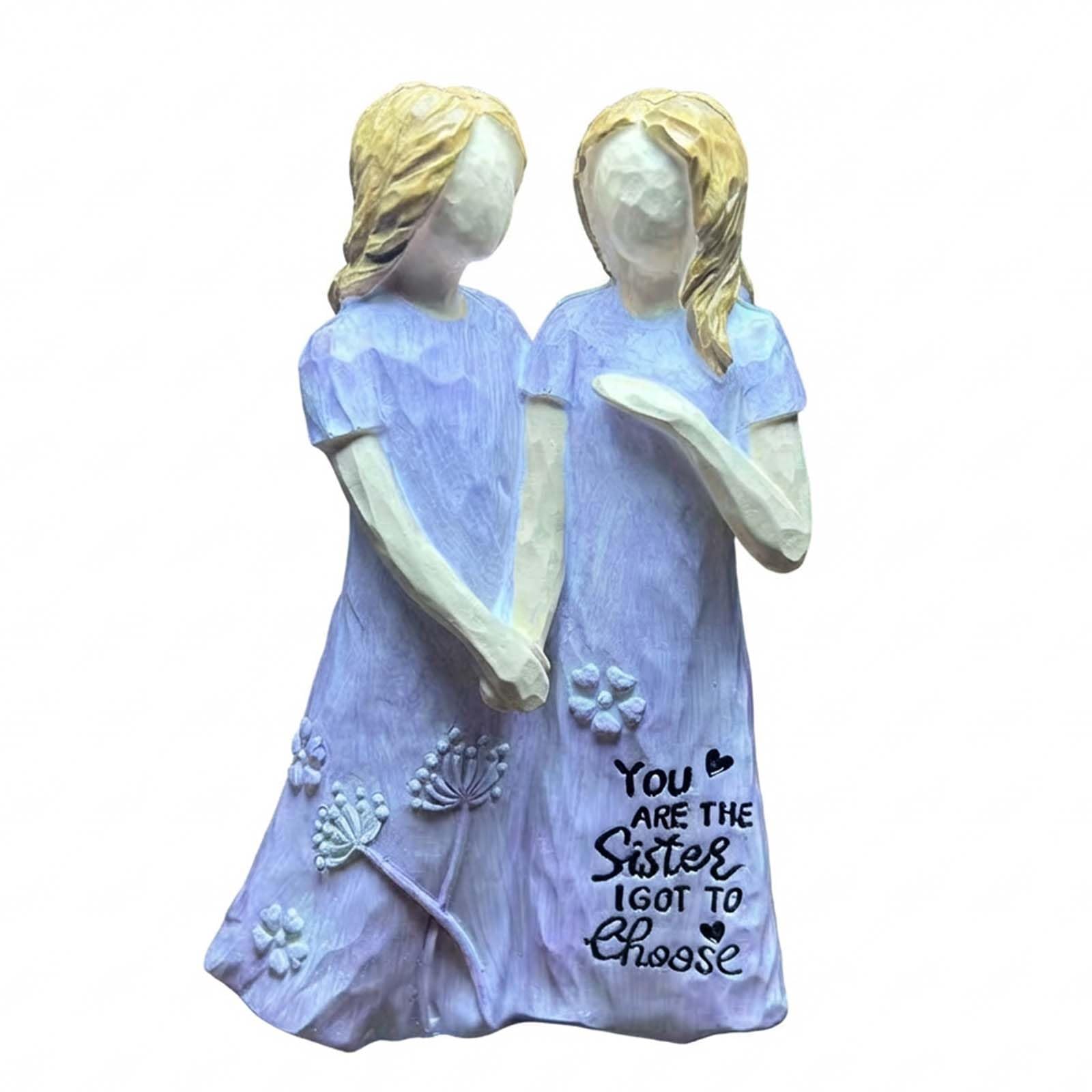 Figurine pour deux sœurs violette | Cadeau d'amitié unique et touchant