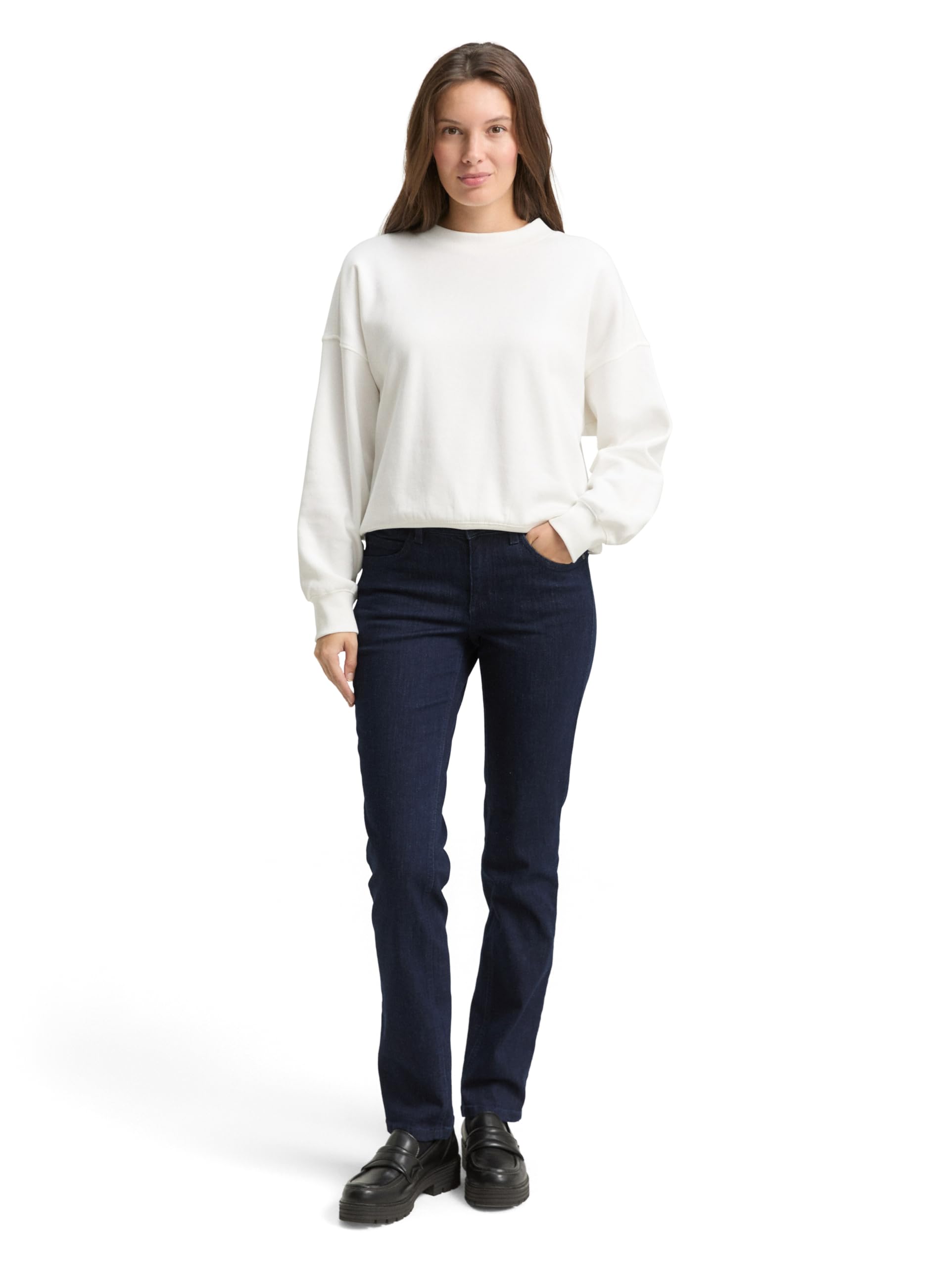TOM TAILOR 202212 Alexa Straight Jeans Femme ,10115 - Clean Rinsed Blue Denim ,36W / 30L