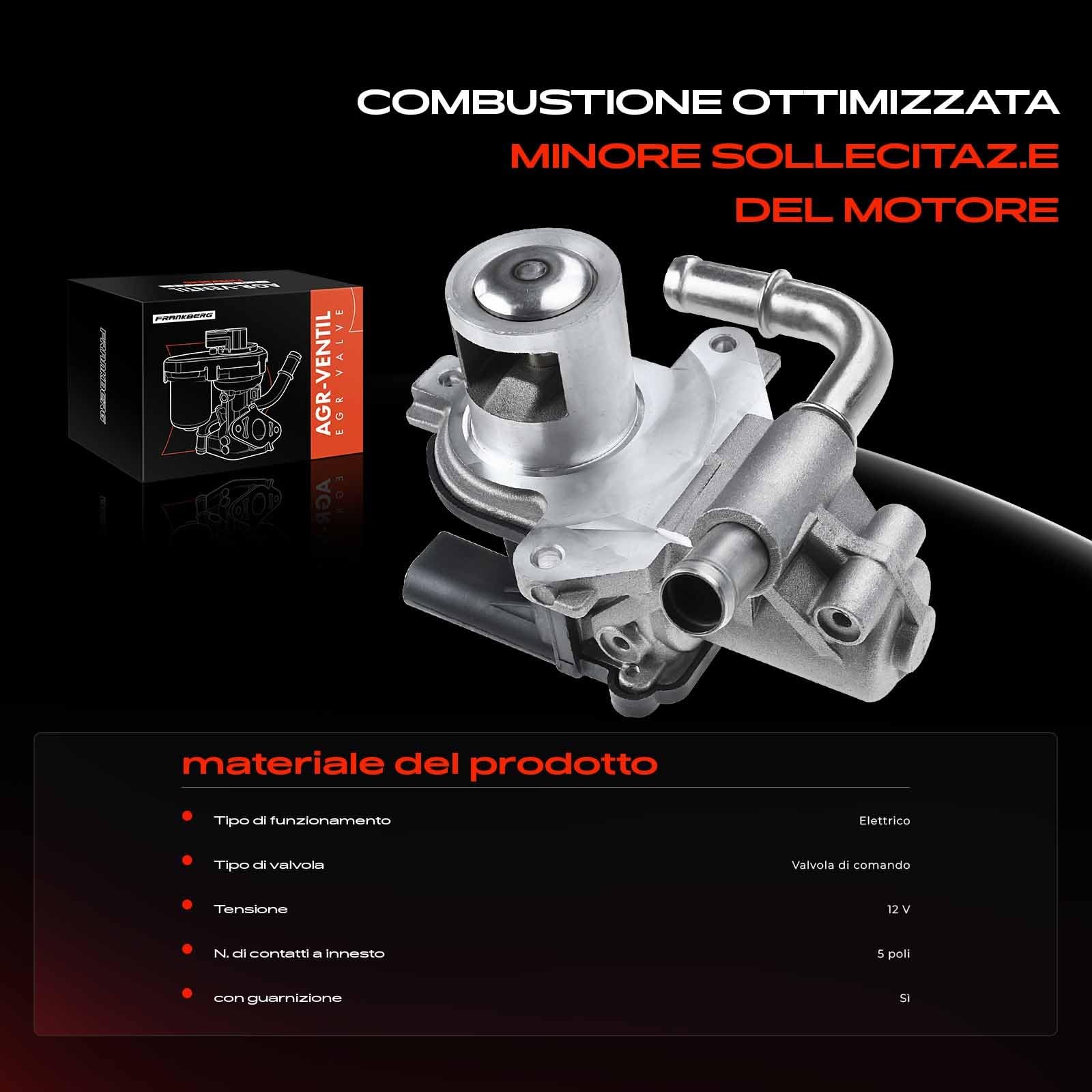 Frankberg Valvola EGR Diesel Compatibile con Dokker MPV KE 1.5L Clio IV BH 1.5L M.e.g.a.n.e III Grandtour KZ0/1 1.5L Duster HS 1.5L Juke F15 1.5L Replace# 1471000Q0K