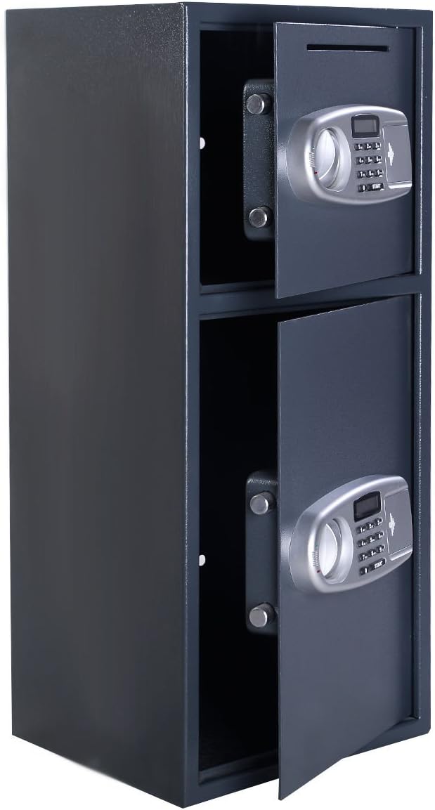 NEW Double Door Digital Safe Depository Drop Box Safes Cash Office