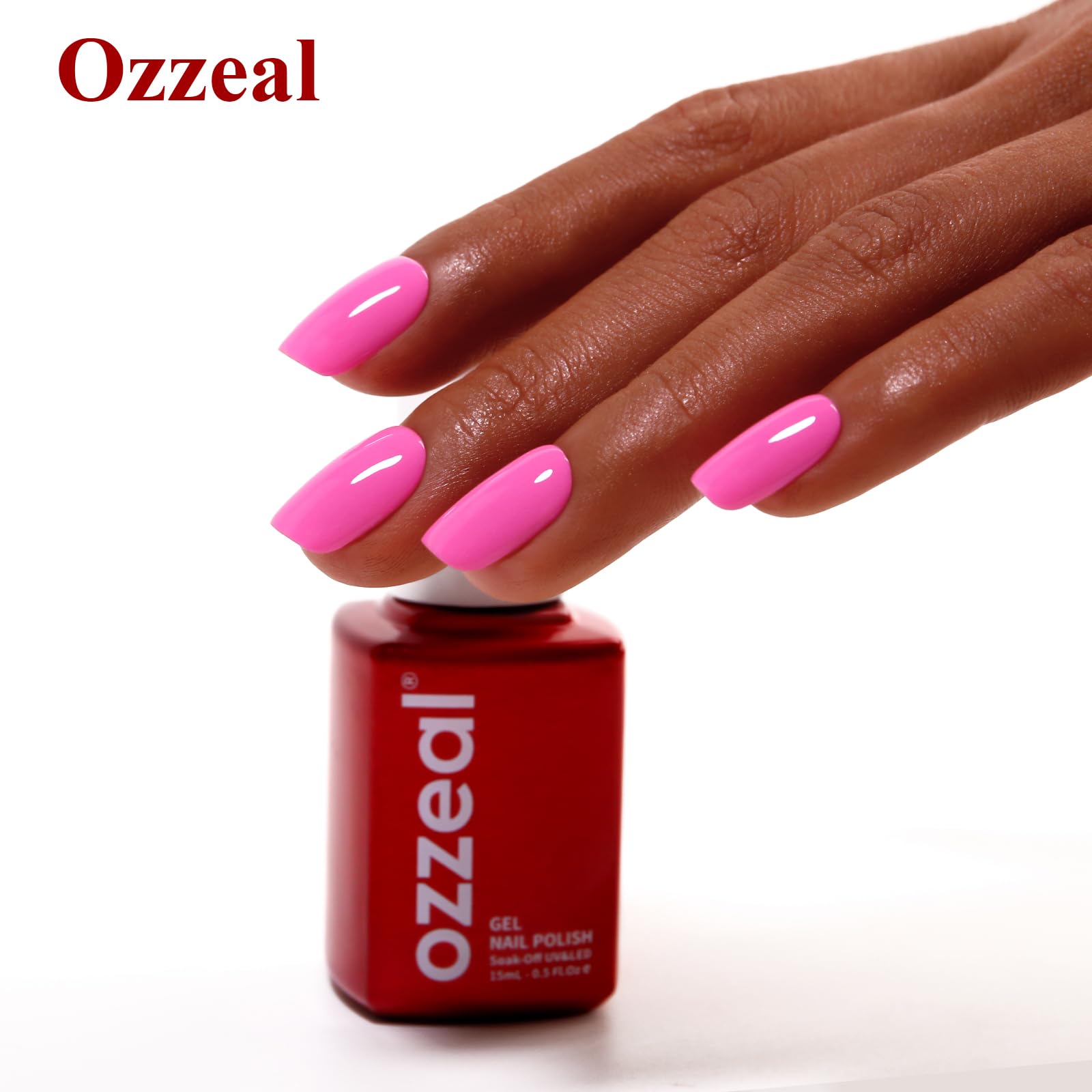 Ozzeal Gel Polish, 0.5 Fl Oz Bright Pink Gel Nail Polish Spring Summer Soak off LED UV Art Starter Manicure Salon DIY — view 5
