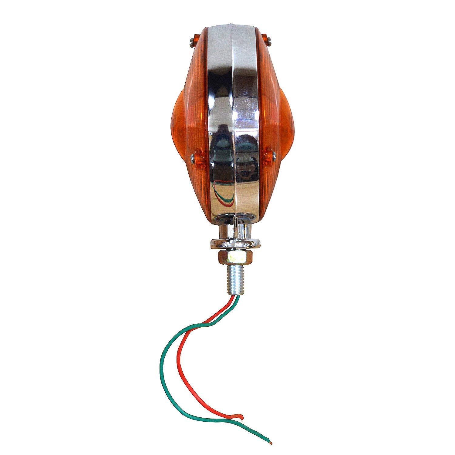 Assemblaggio di luci Rotonde Impermeabili a Doppia Faccia con lampadine da 24 V Competitivo per rimorchio per Camion SUV RV Fender Stop Turn Tail e Luce di Posizione, (Ambra/Ambra)(Cromato)
