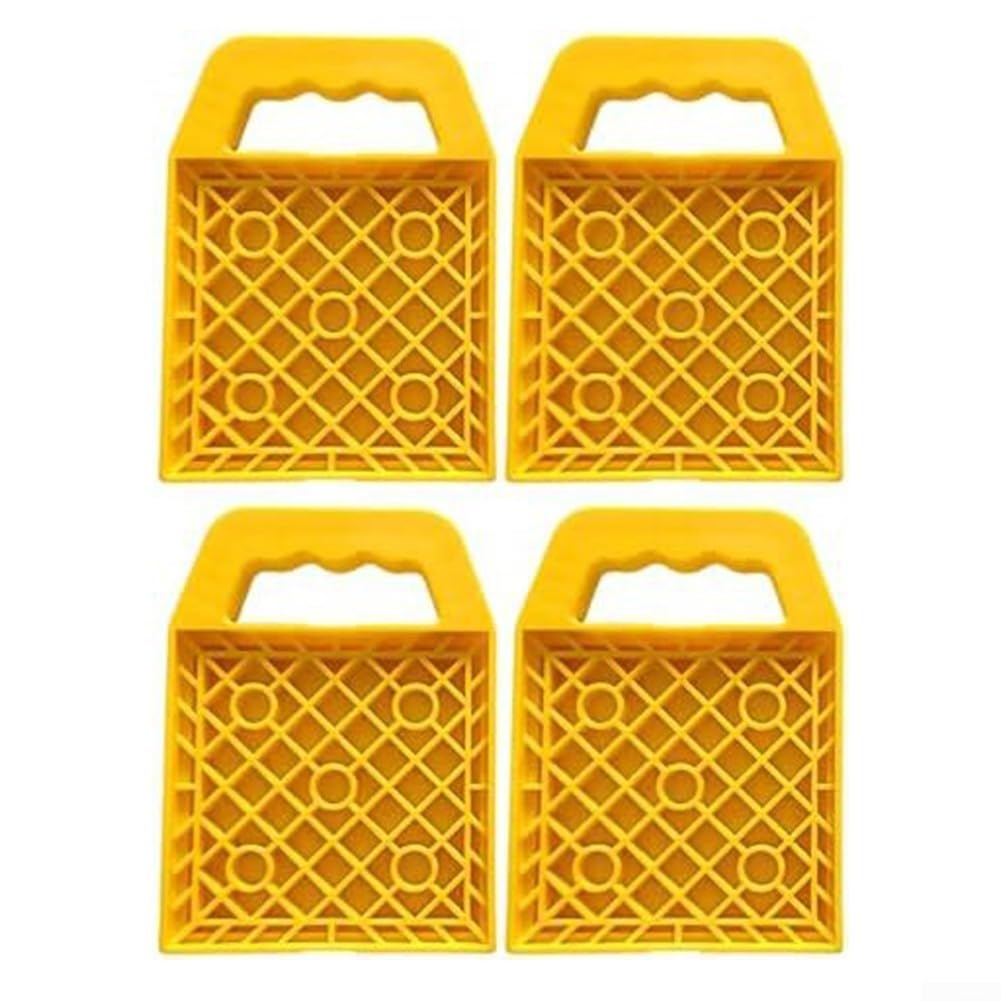 Lot de 4 blocs de nivellement pour véhicule récréatif extérieur pour support de cric de remorque avec traction améliorée sur surfaces douces ou glissantes