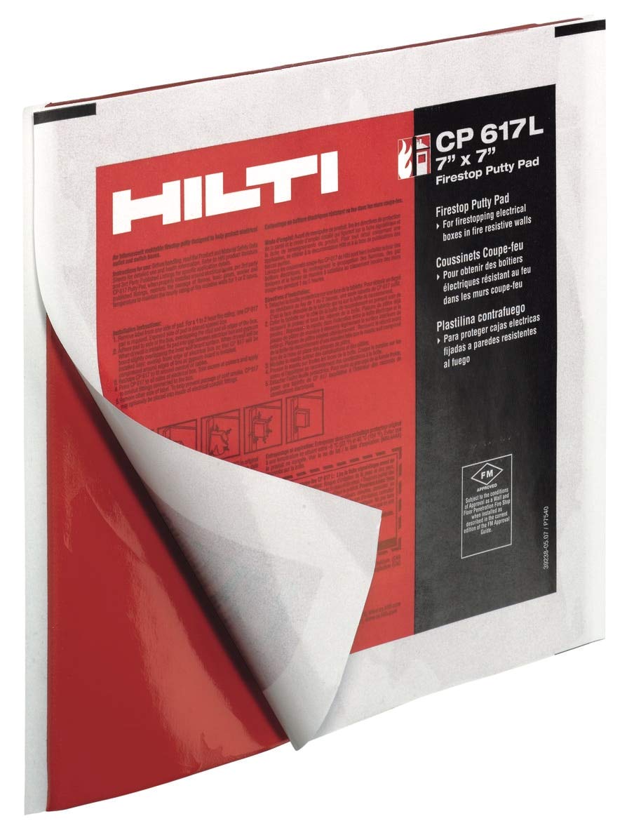 HIlti 333583 Putty pad CP 617L 7" x 7" (case of 20) firestop fire Protection
