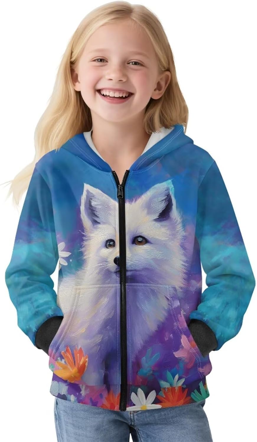 Hooded Sweatshirts for Girls Zip Up Hoodies Fall Jackets Fleece Coat Winter Outfit for School 6-16 Years