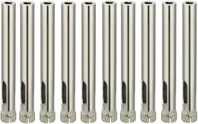 sourcingmap 10PCS 7mm Diamond Coated Hole Saw Drill Bits for Glass Ceramic Tile Marble Rock Porcelain