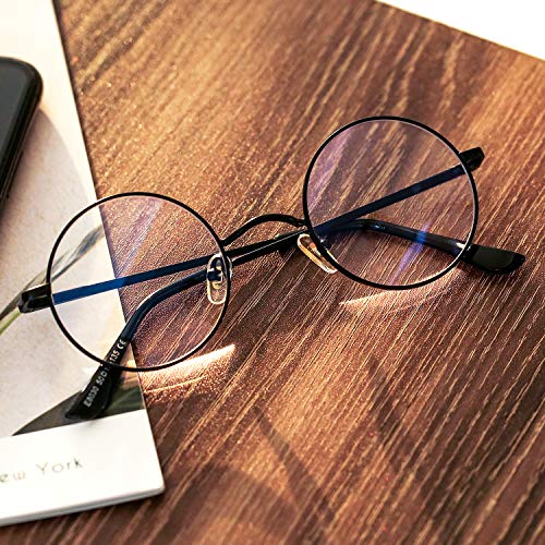 Image of Pro Acme Blue Light Blocking Glasses Retro Round Metal Frame Men Women Computer Screen Glasses