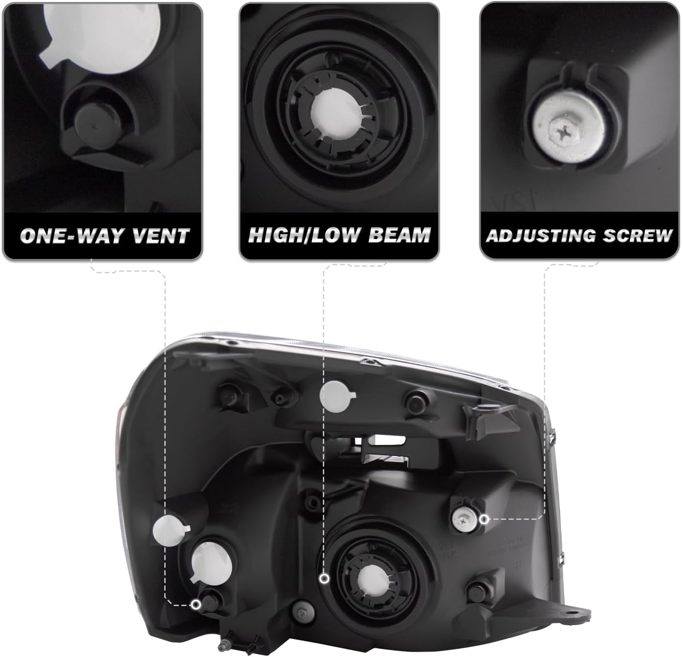 SOCKIR Fit for 2005 2006 2007 2008 2009 Chevy Equinox Headlight Assembly Replacement 4-Door SUV OE Style Factory Headlamp LH+RH with Bulbs