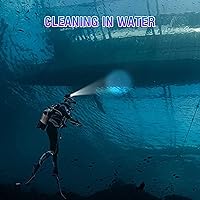 Vista 3 de Linterna frontal LED recargable, 5000 lúmenes, luz LED brillante para buceo, con 5 modos de luz, IPX8 de rotación de 180°, linterna submarina