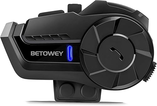 BETOWEY B2X - Auriculares Bluetooth para casco de motocicleta, intercomunicador inalámbrico para motocicleta con cancelación de ruido, reproducción