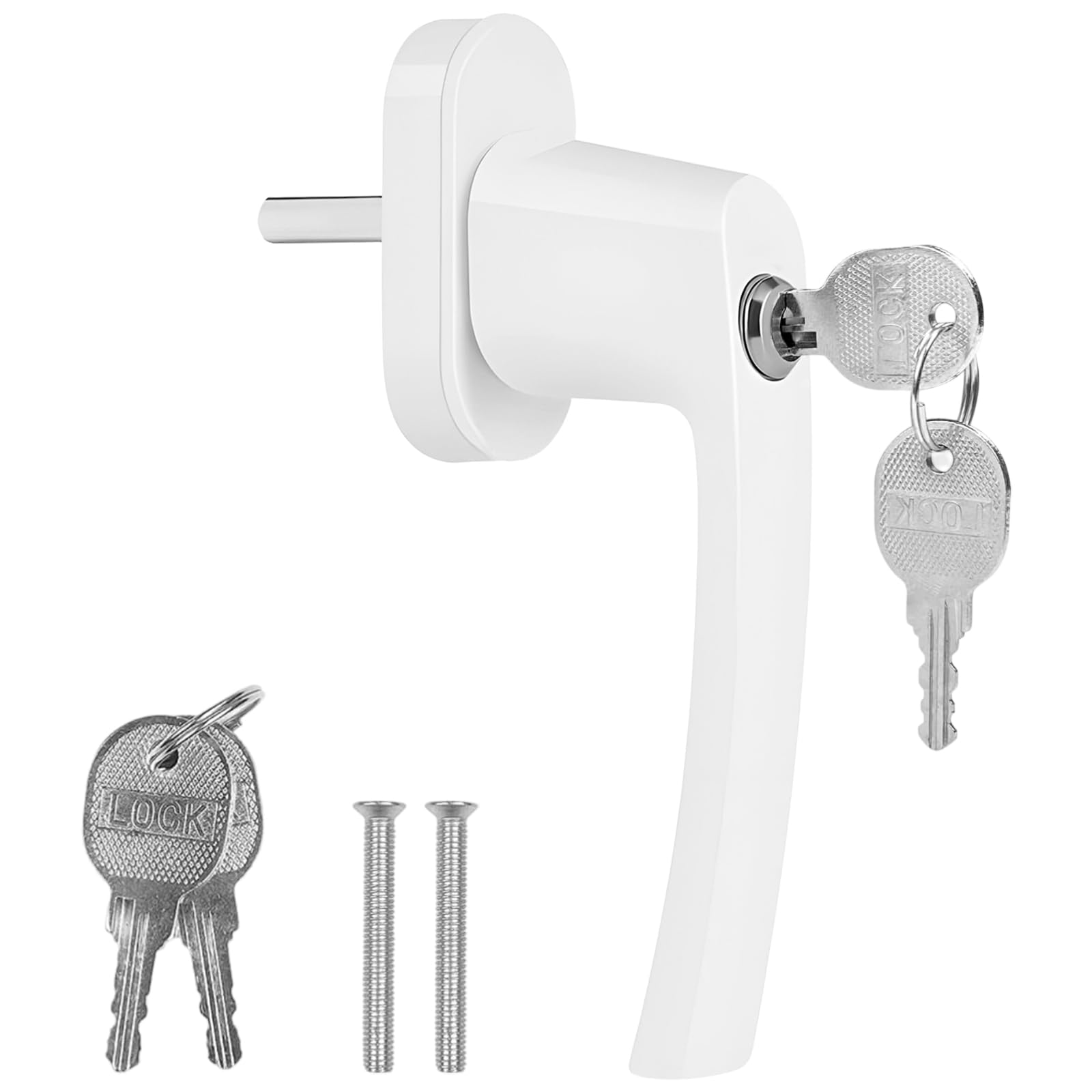 Tiradores de ventana con cerradura, de aluminio, con 2 llaves para ventanas y terrazas