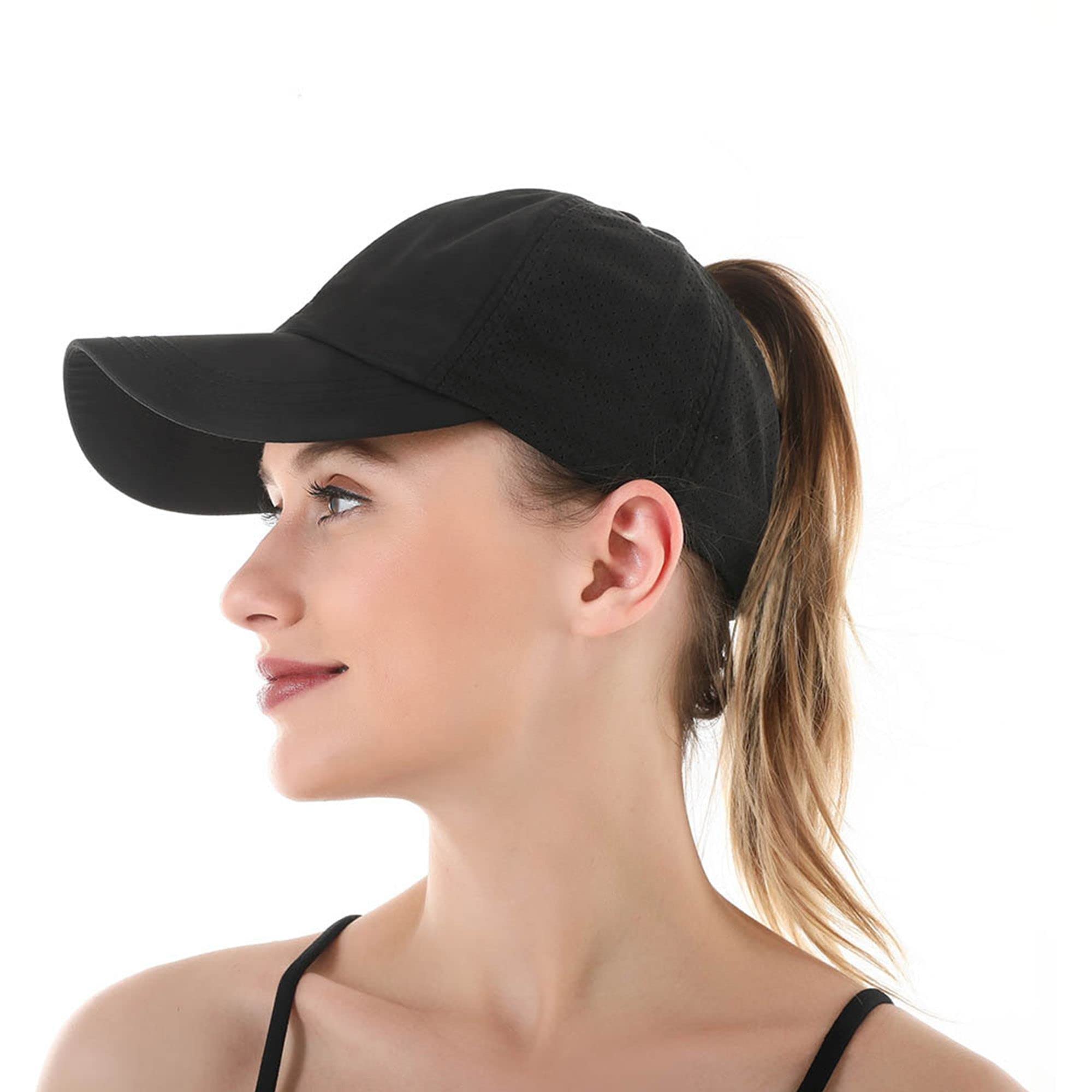 Adicloz Gorra Mujer Verano Cola de Caballo, Gorras Beisbol Ajustable Malla Transpirable, Gorra Deporte Secado Rápido para Running, Golf, Camping