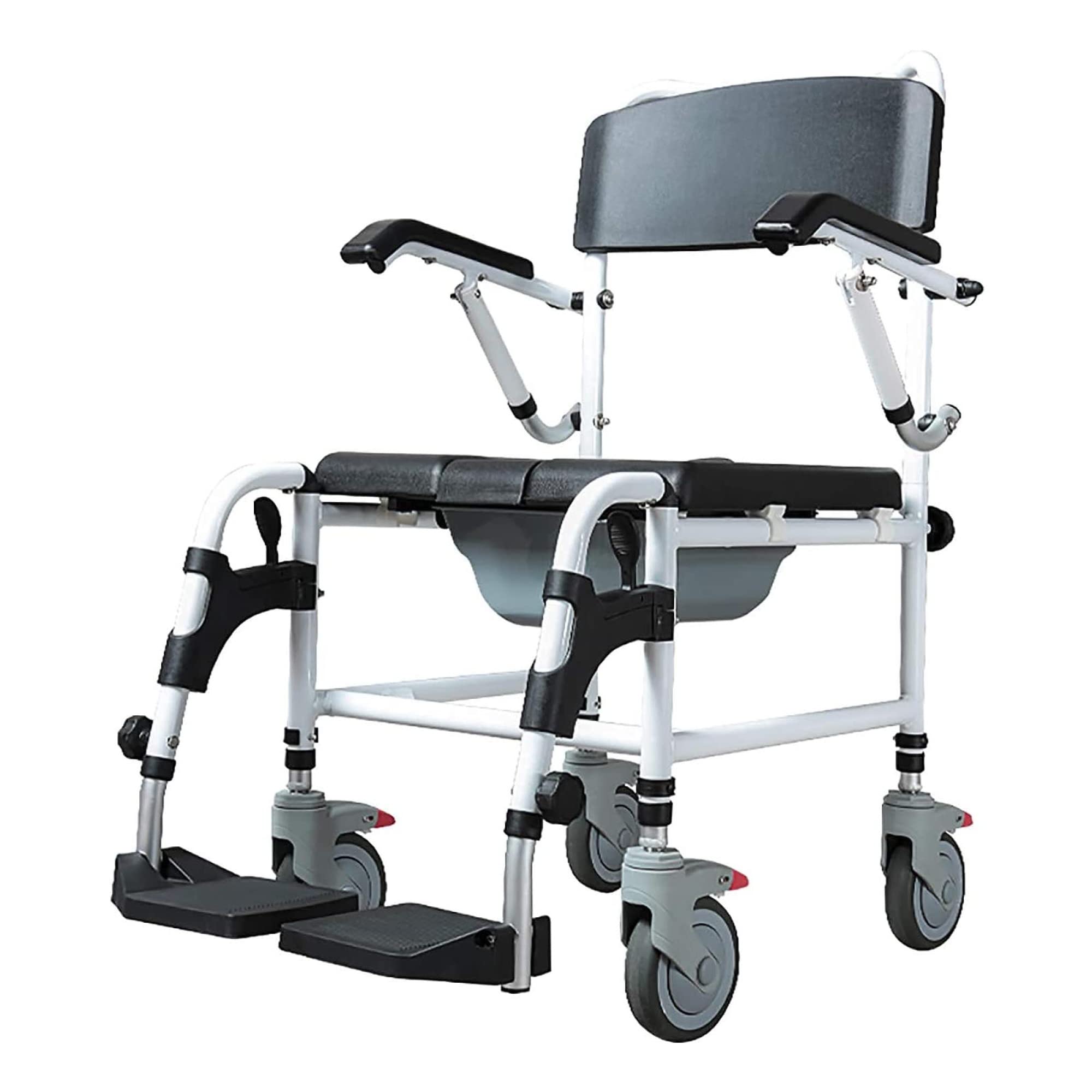 Sedia da Bagno con Ruote, Sedia da Toilette Sedia da Bagno per Sedia a rotelle Sedia da Trasporto per Bagno Sgabello da Bagno per Anziani disabili