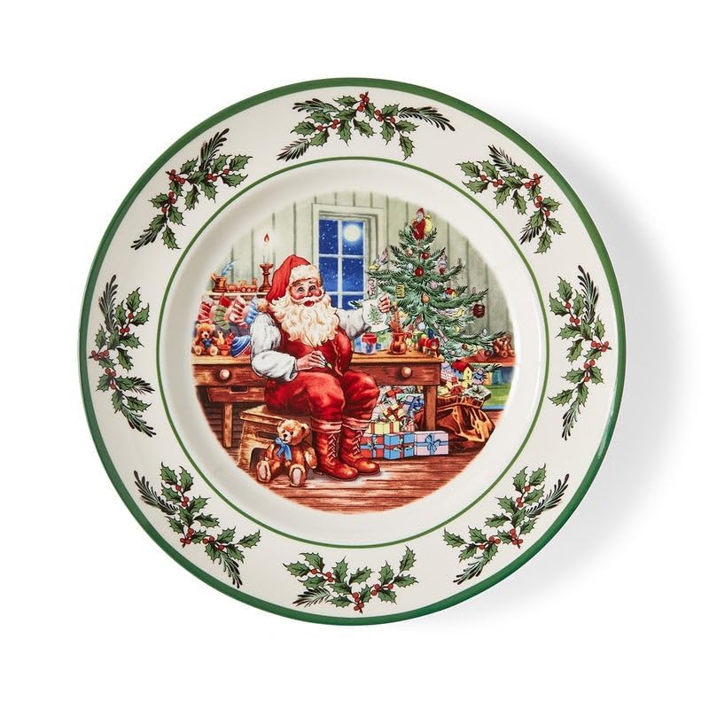 Spode Christmas Tree 10" Porcelain Dinner Plate, 2024 Annual Collector Plate - Holiday Dinnerware & Decorative Plate, Winter Serving for All Parties & Occasions - For Casserole, Appetizers, Brisket