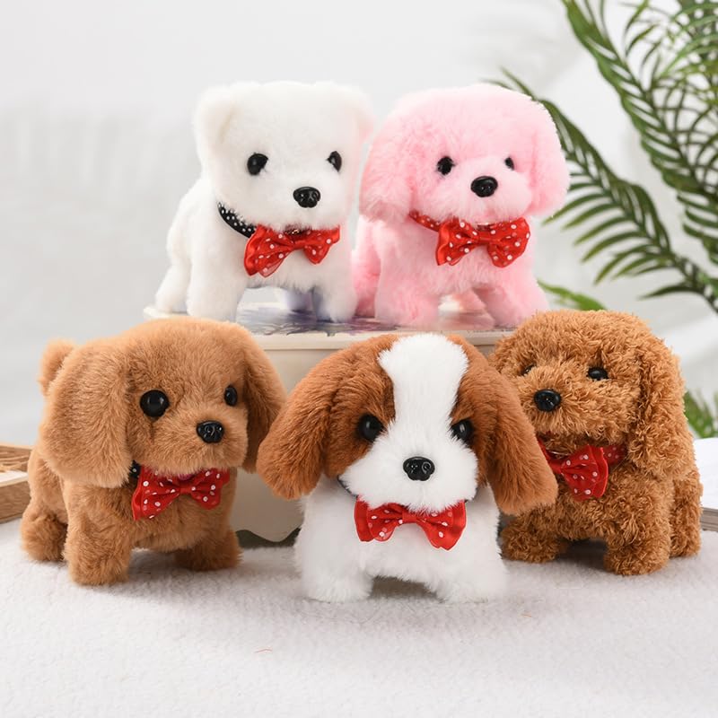 Image of Cute Plush Puppy Toy | Soft & Interactive Battery Operated Toy | Walking, Barking & Jumping Pup for Kids| Tail Wagging Cute Realistic Pet | Gift for Babies (Brown) 1 Year to 8 Year