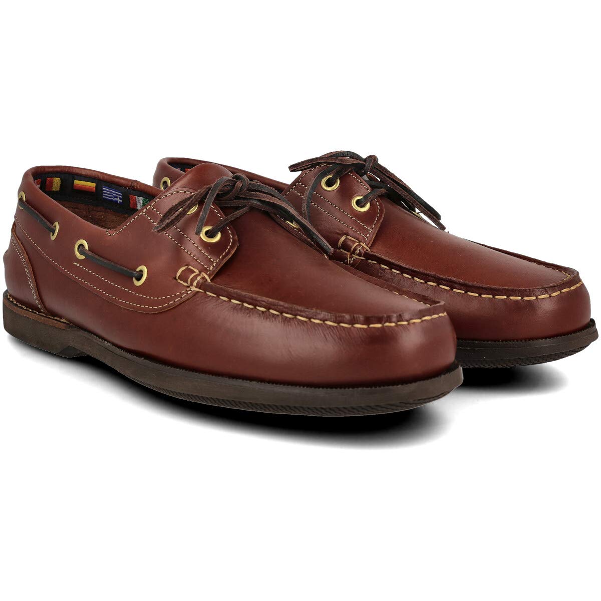 Scarpe da Barca Mocassino Uomo in Pelle Sportivo Casual. Pelle Ingrassata. con o Senza Lacci. Suola di Gomma. Taglie Grandi Marrone, Nero e Navy