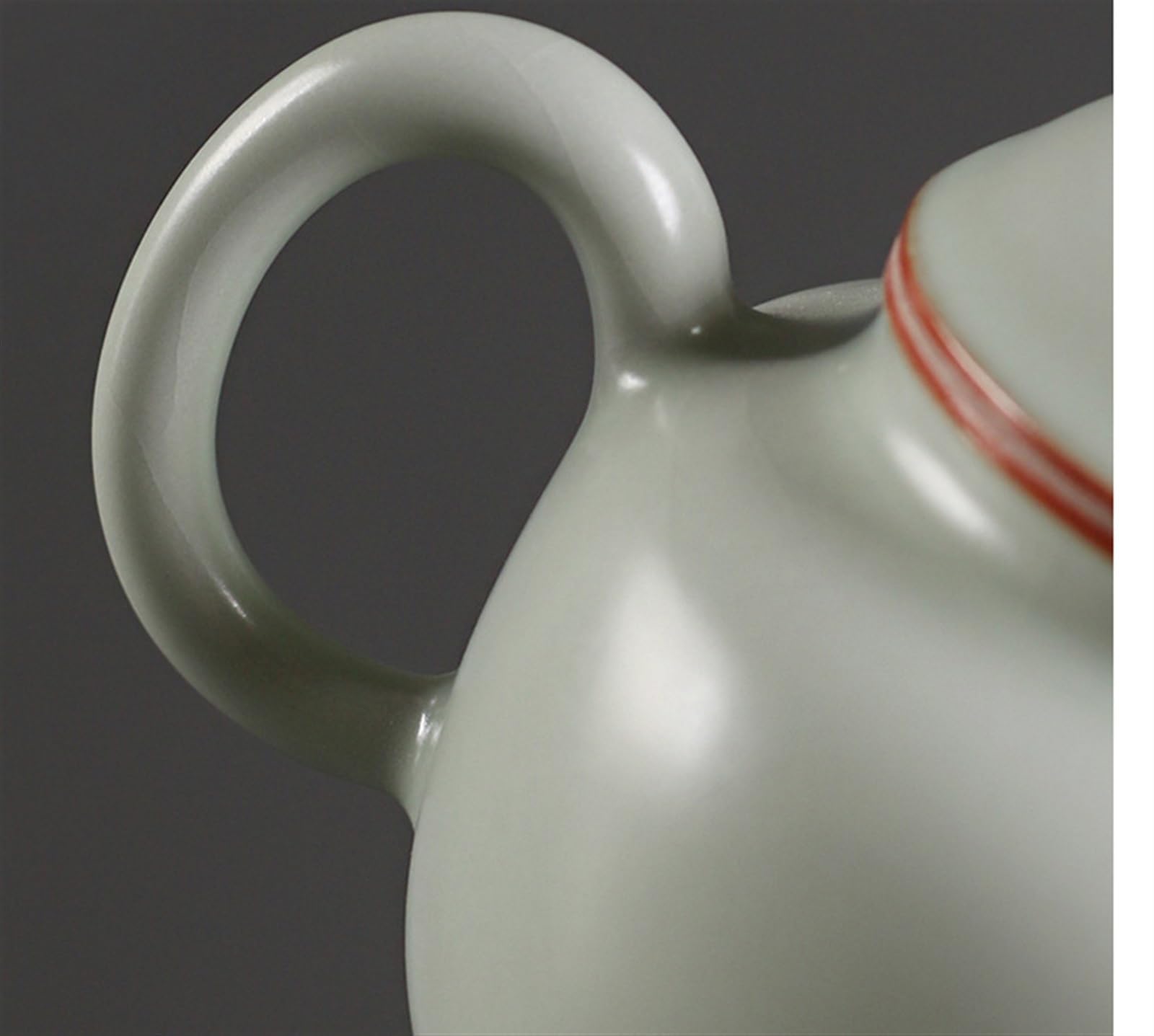 Teiera da Fornello Teiera Cinese Tradizionale RU Kiln Teiera Fatta A Mano Teiera Portatile in Ceramica Bollitore per tè(Green-a)