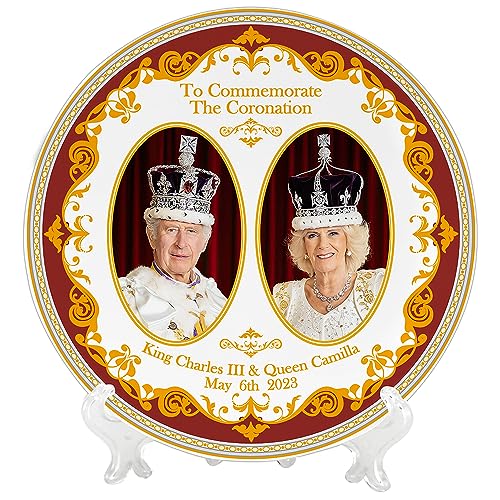 Lesser & Pavey Charles III & Queen Camilla Coronation Plate with Stand | His Majesty King Commemorative Plate Gift | Lovely Plate for Home & Kitchen | Limited Edition Royal Gift - Royal Heritage
