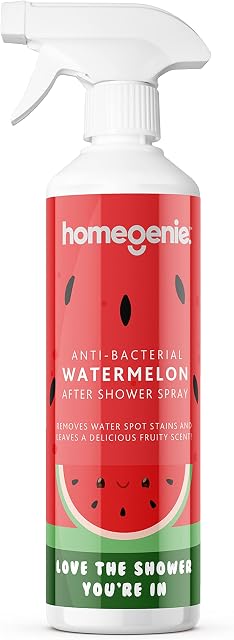 HomeGenie Anti-Bacterial After Shower Daily Cleaner | Spray and Leave | Fresh Watermelon Fragrance | 500ml, Clear