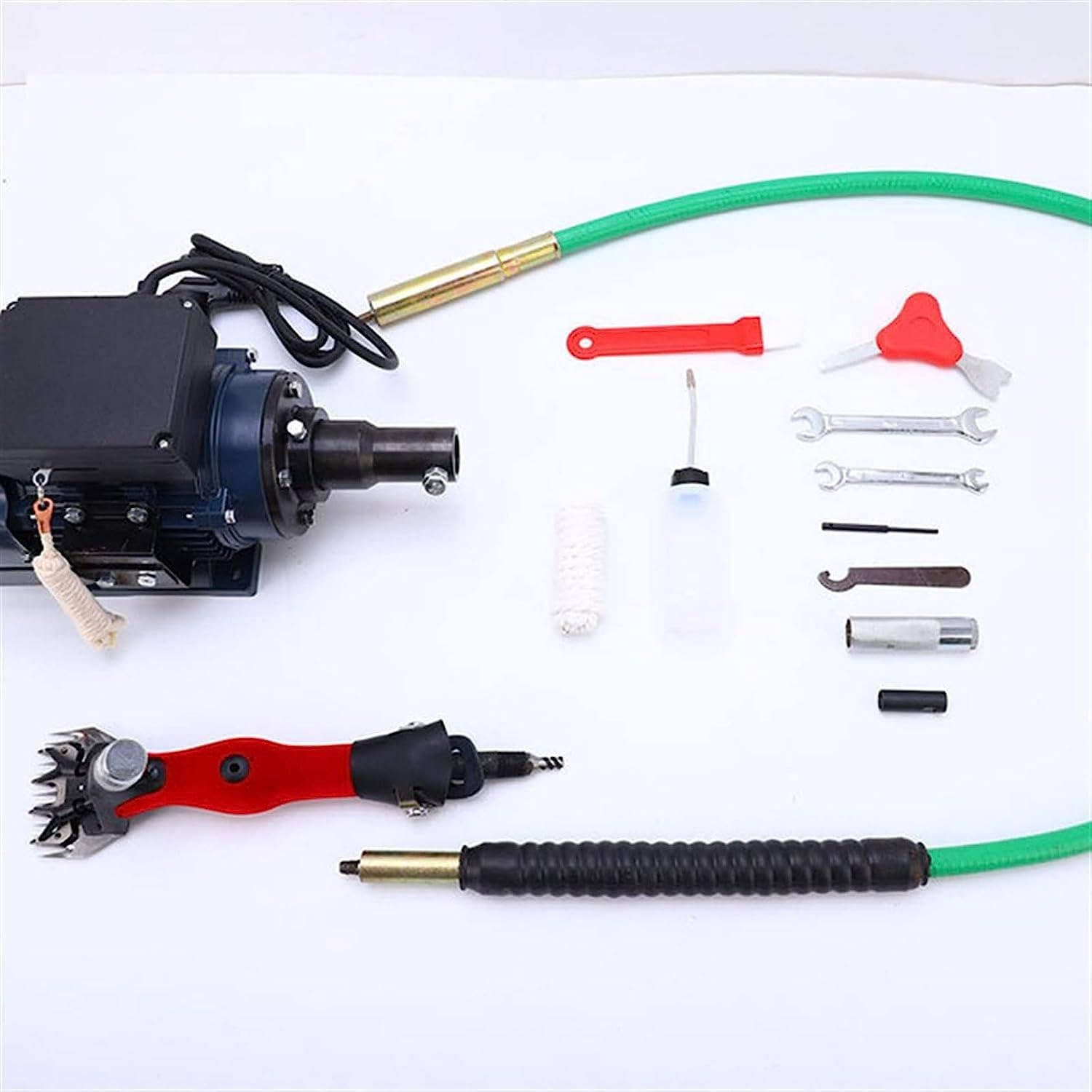 Tosatrice Elettrica per Animali, Affilatrice Ad Alta Potenza da 550 W con Albero Flessibile per La Toelettatura di Capre, Pecore E Bovini, per Uso Agricolo, 9 Lame Curve