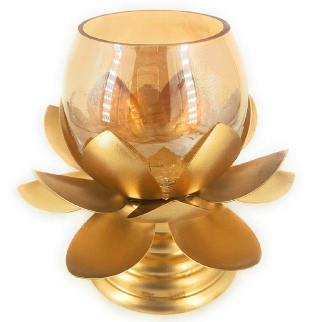 Handcrafted Metal Lotus Shape Tealight Votive Candle Holder for Wedding Home Décor CelebrationMetal Lotus Design/Look for Festivities Decoration | Gifting Purpose (Golden Stand, 6 PCS)-image-29
