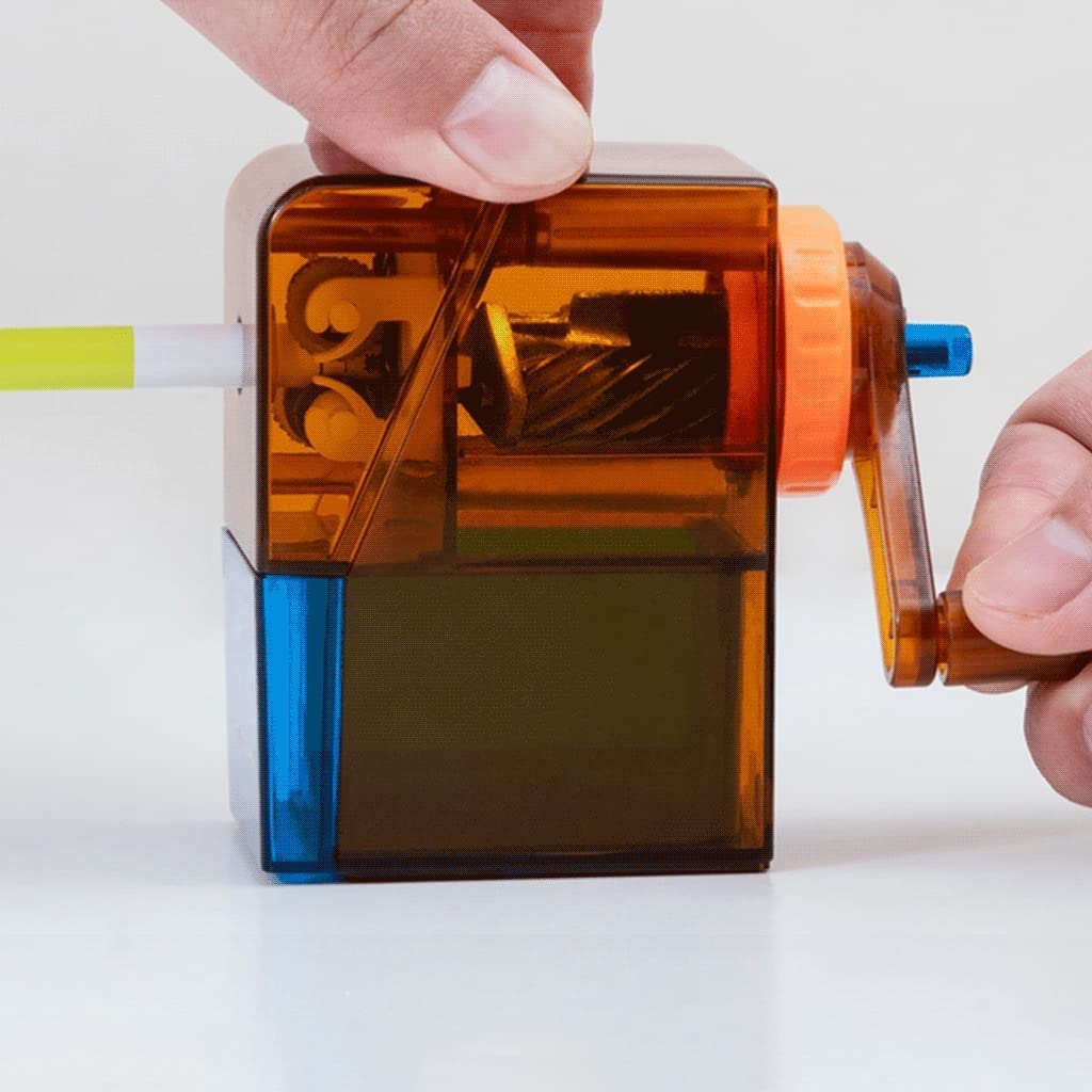 Anspitzer Bleistiftspitzer für Schule, Kunststudenten, spezieller Skizzenbleistift, Holzkohle, Spänebehälter, Orange, Blau, Premium-Qualität, Mini Schreibwaren