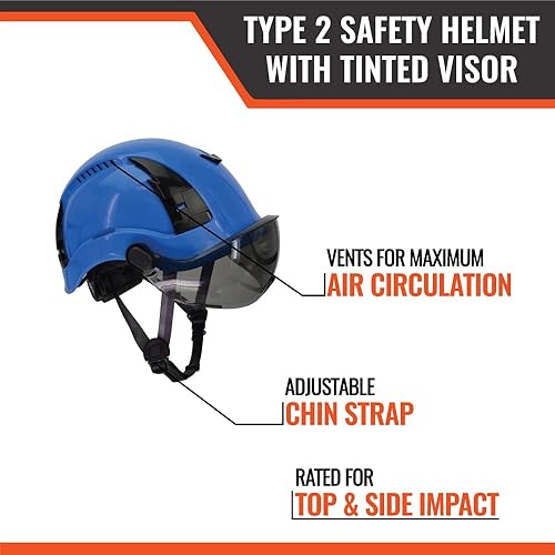Miniatura 2 de Malta Dynamics APEX Prime OSHAANSI Z89.1 - Casco de seguridad tipo 2 con visera tintada para construcción