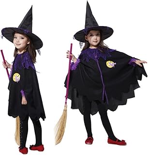 LIFKOME Adereços De Baile Traje De Bruxa Roupas Para Meninas Roupas De Bruxa De Halloween Traje De Bruxa De Halloween Vestuário De Capa De Bruxa Bruxinha Maquiagem Trajes De Halloween