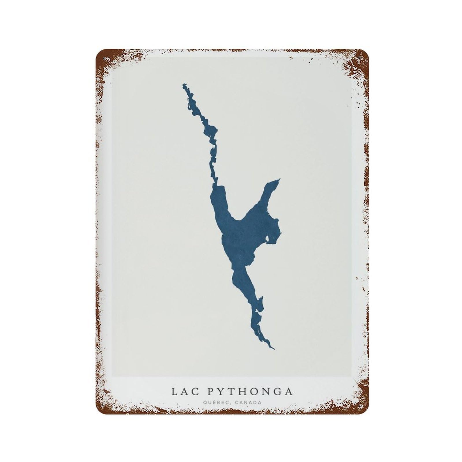 xiaoxiaoshen Lac Pythonga Map Quebec Canada Minimalist (2) Wall Decor Art Metal Tin Poster Modern Home Decor Art Home Bar Shop Decorations Vintage Sign 40x30cm
