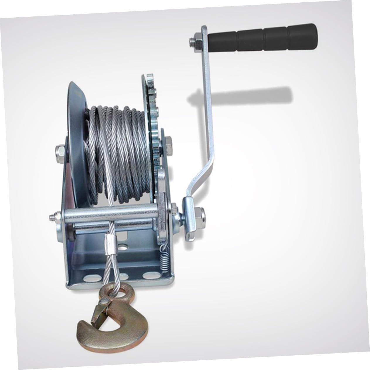 1pc Hand Winch with Cable Capacity Manual for Vehicle Towing Boat Trailers and Heavy Load Hauling