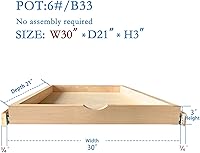 Vista 2 de Rieles de Cajón de Cierre Suave Cajón de Gabinete de Cierre Suave Bandeja Extraíble de Madera Caja de Cajón Gabinete de Cocina Estante Deslizante