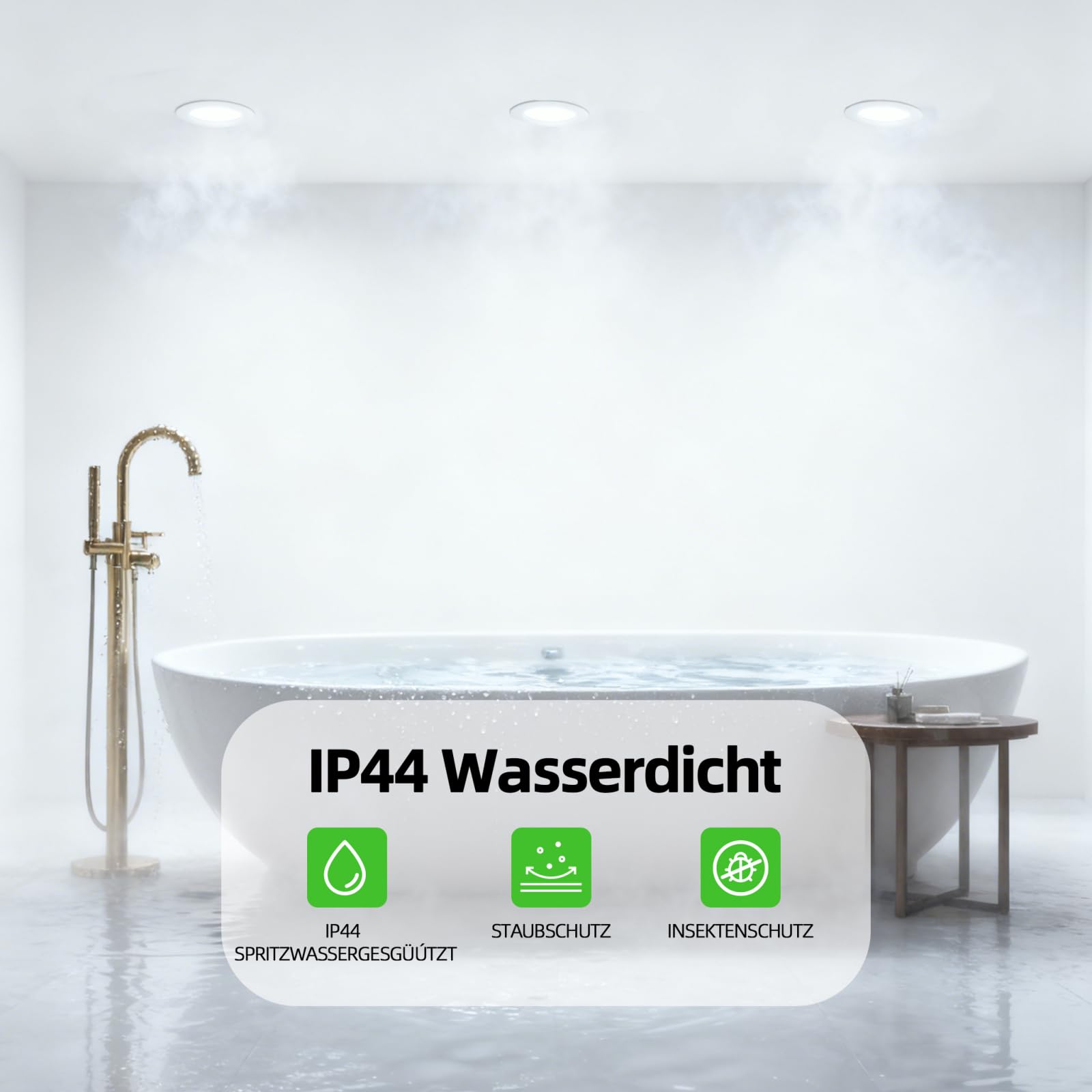 LED Einbaustrahler 230V Schwenkbar, 3W LED Spots 450LM, Deckenspots Warmweiß 2700K Neutralweiß 4000K Kaltweiß 6000K, IP44 LED Spots Badezimmer & Deckenspots, Ø70–80mm Nicht Dimmbar 12er Set
