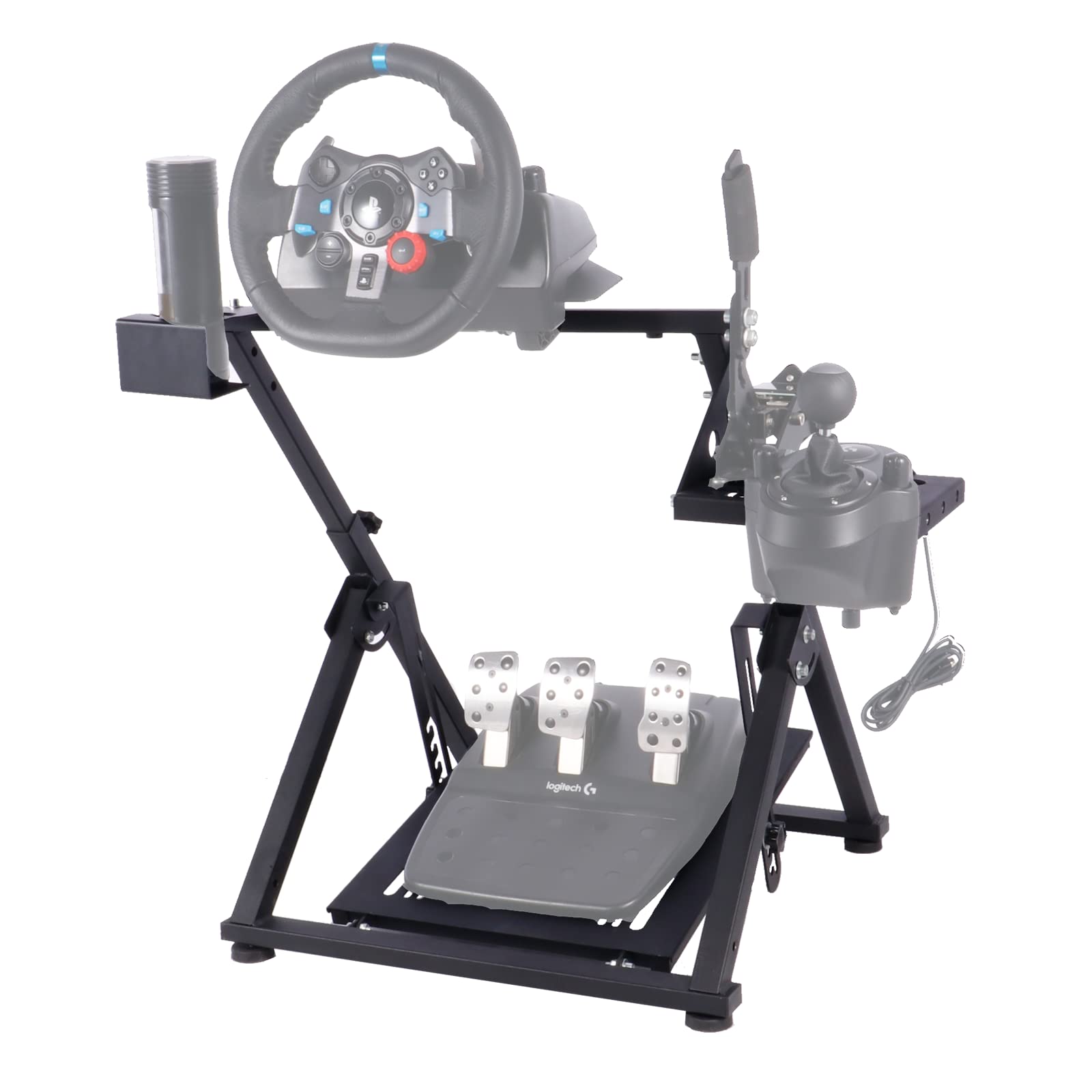 Minneer G25/G27 Racing Steering Wheel Stand, Applicable to T248XBox/ T300RS GT /T GT II Adjustable Height Foldable Wheel Pedals NOT Included