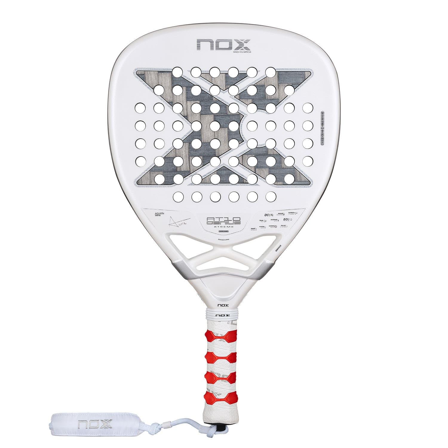 Nox Agustin Tapia AT10 Genius Attack Padelschläger, Aluminium, 12 K, Weiß