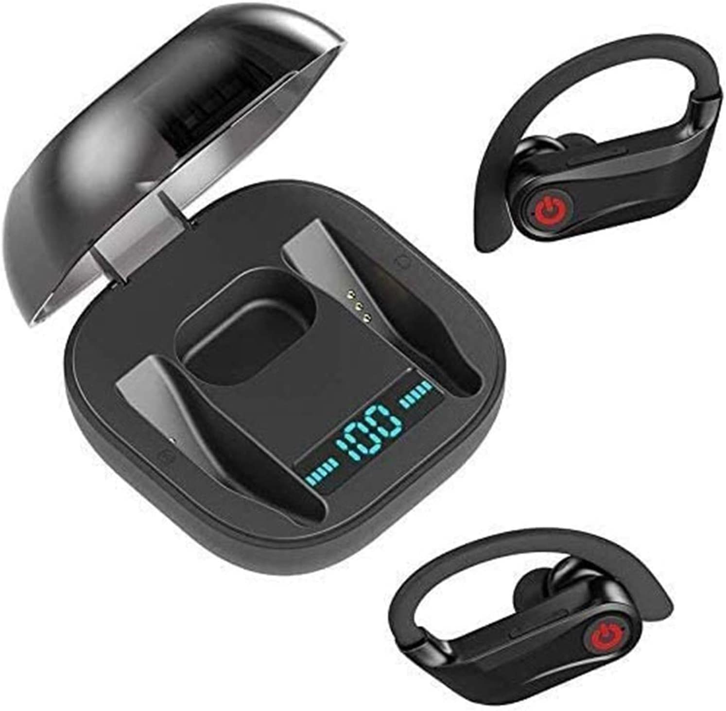 ARTSZY Earbudi Wireless Bluetooth Annullamento del Rumore Bluetooth con Cuffie Auricolari in-Ear Impermeabili al Microfono Auricolari Stereo ergonomici con Custodia in Carica Nero