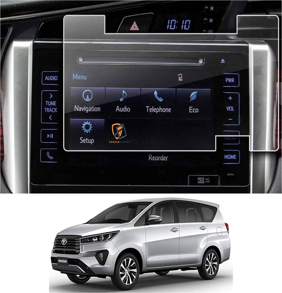 9H Scratch Resistant, Unbreakable, Flexible & Shatter Proof Car Infotainment Glass Screen Protector Compatible with TOYOTA INNOVA CRYSTA 2.4 G Plus Mt (Transparent)-picture-18