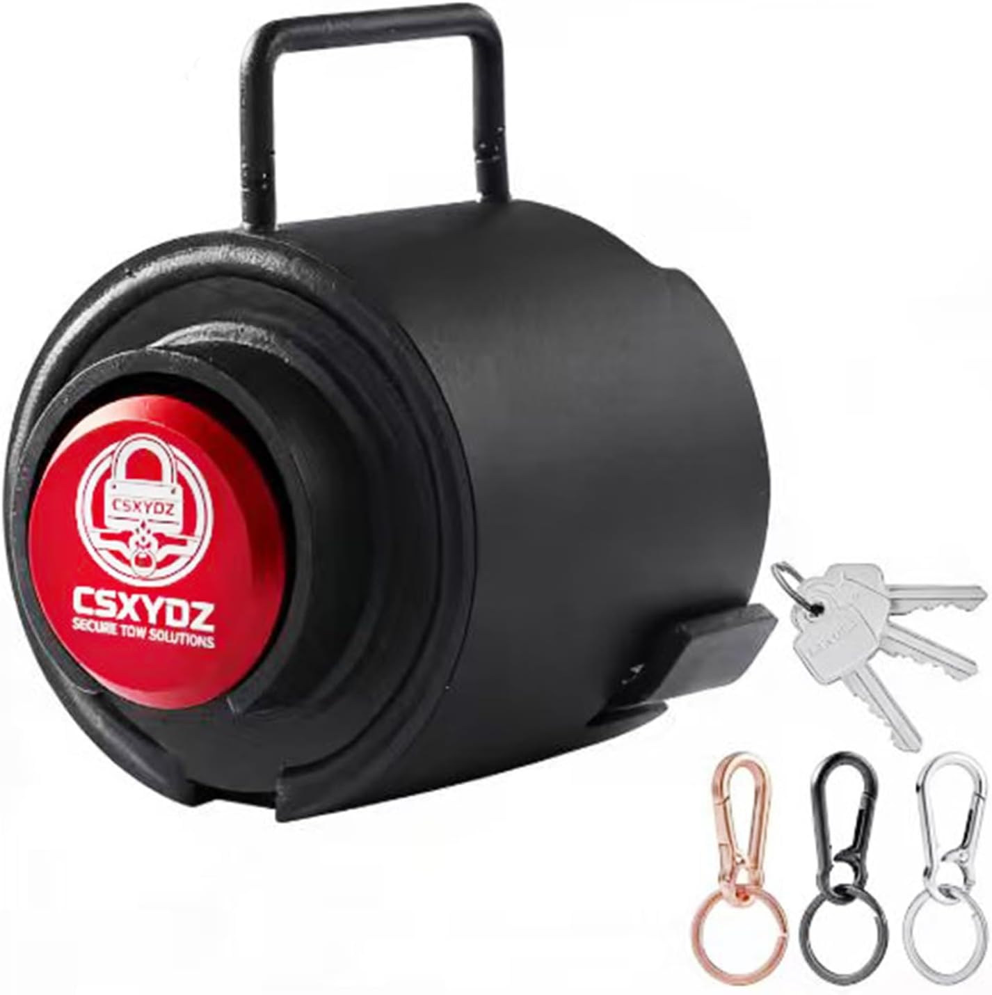 2-5/16 Inch Heavy Duty Trailer Hitch Lock - Ball Connector and Security Chain Anti-Theft, Suitable for Pop Up Campers, RVs, Boats, Trucks, Cargo, Utility Trailer Tongue Lock Security Design.