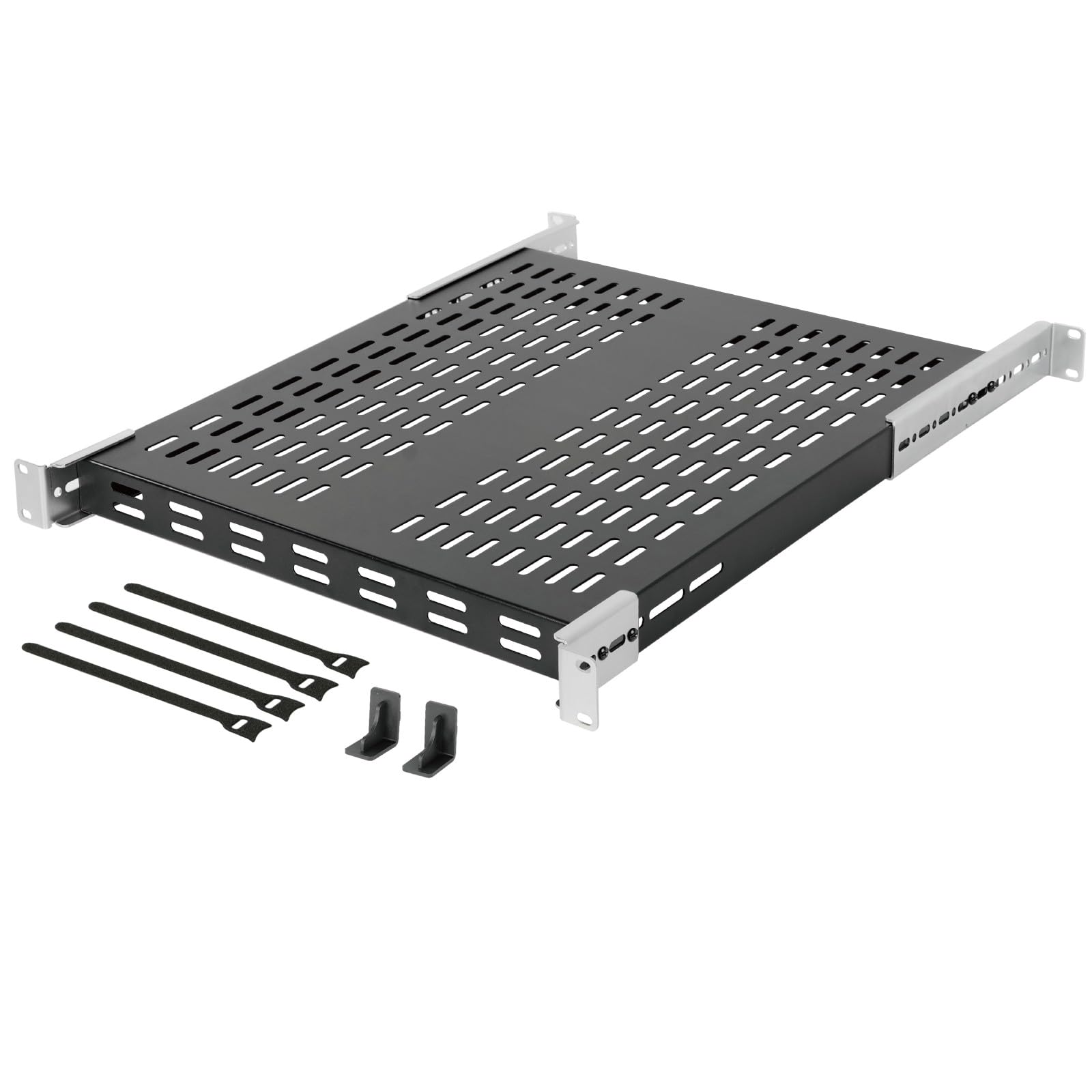 Tecmojo Ripiano 1U 19 Pollici Profondità 550mm Regolabile 343-800mm Ventilato Portata 110kg Nero